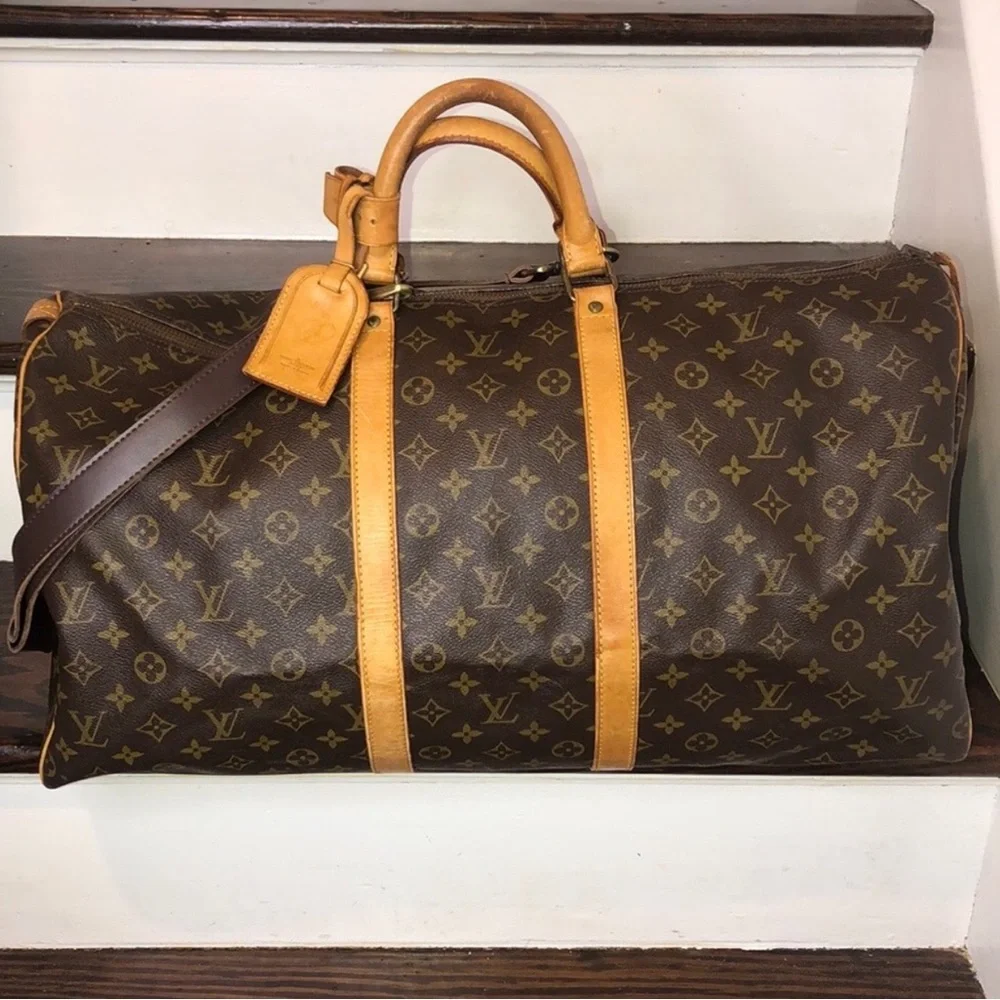 LOUIS VUITTON Keepall LV 50 Boston Weekend Travel Duffel Tote Bag LV50 FH0910